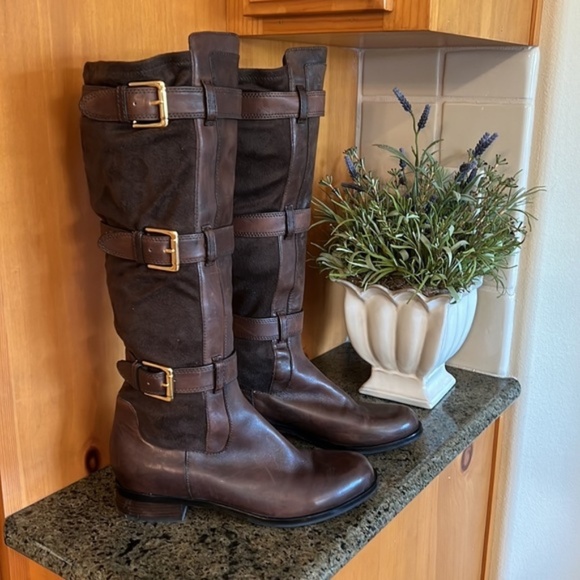 New Cole Haan Air Avalon Triple Buckle Tall Boots Blackstone - Picture 2 of 8